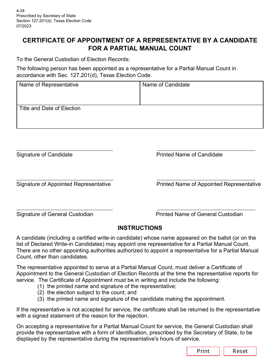 texas-certificate-of-appointment-of-a-representative-by-a-candidate-for