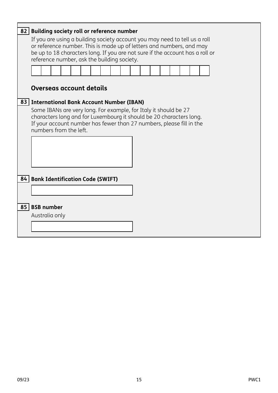 Form PWC1 Mesothelioma and Other Lung Diseases - United Kingdom, Page 15