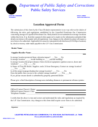 Document preview: Form DPSLP8012 Location Approval Form - Louisiana