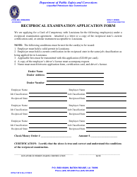 Document preview: Form DPSLP8012 Reciprocal Examination Application Form - Louisiana
