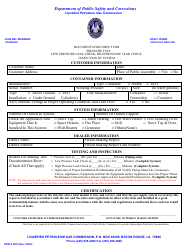 Document preview: Form DPSLP8012 Pressure and Leak Check Inspection Form - Louisiana