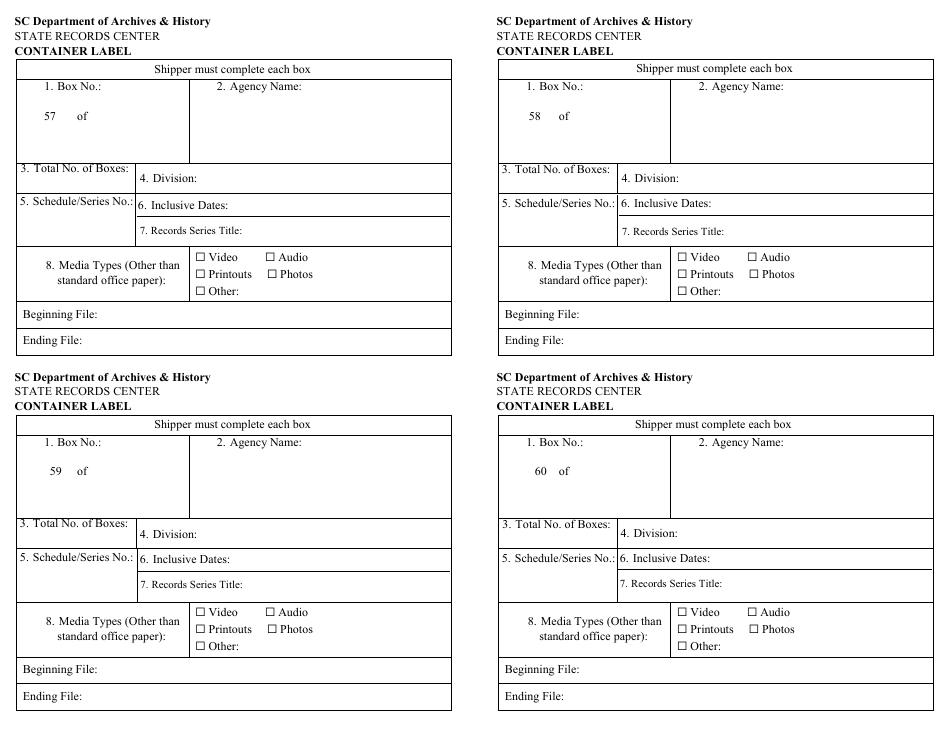Records Transmittal Form and Receipt - South Carolina, Page 18