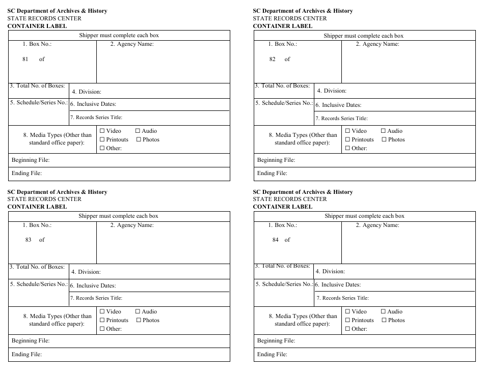 Records Transmittal Form and Receipt - South Carolina, Page 24