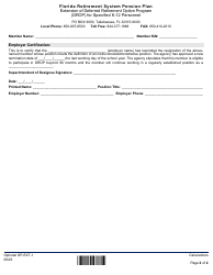Form Optional DP-EXT-1 Extension of Deferred Retirement Option Program (Drop) for Specified K-12 Personnel - Florida, Page 2