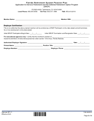 Form DP-11 Application for Service Retirement and the Deferred Retirement Option Program (Drop) - Florida, Page 3