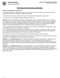 Document preview: Request for Discontinuance Order - Ontario, Canada