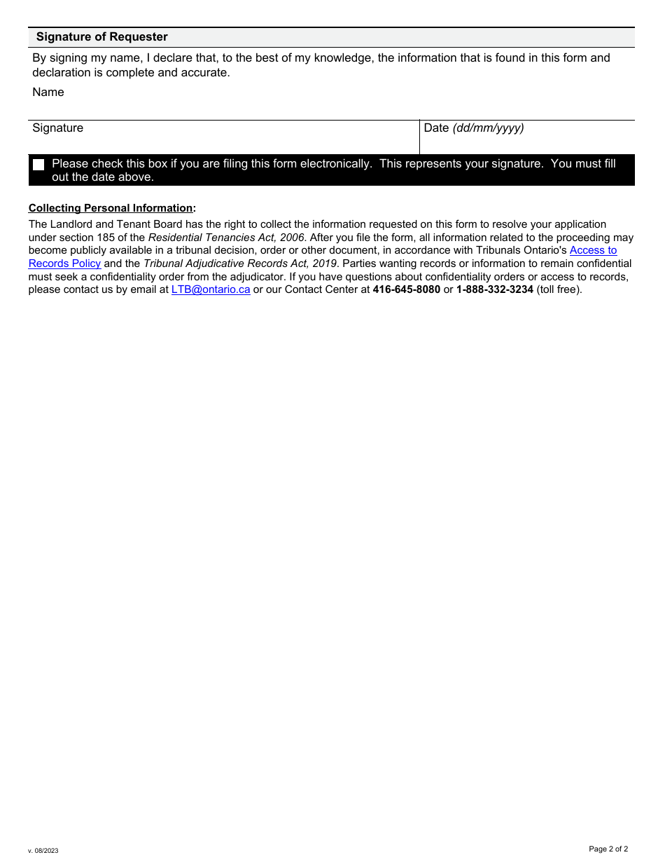 Request to Withdraw an Application - Ontario, Canada, Page 3