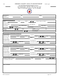 Document preview: Form RABF1 Animal Bite/Rabies Report Form - Oneida County, New York