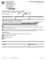 Form LAT001 Request for Reconsideration Form - Ontario, Canada, Page 2
