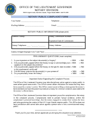 Notary Public Complaint Form - Virgin Islands