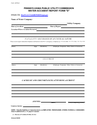 Document preview: Form D (UCTA-8) Water Accident Report Form - Pennsylvania