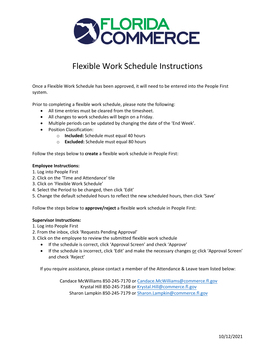 Request for Flexible Schedule - Florida, Page 2