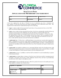 Document preview: Sick Leave Pool Application for Membership and Agreement - Florida