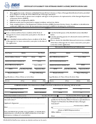 Document preview: Form DS-516 Certificate of Eligibility for Veterans Driver's License/Identification Card - Georgia (United States)