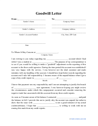 Document preview: Goodwill Letter Template