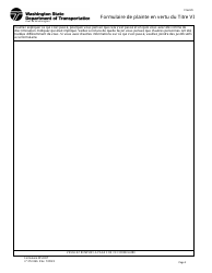 DOT Form 272-066 Title VI Complaint Form - Washington (French), Page 2