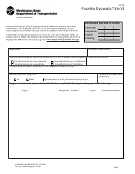 DOT Form 272-066 Title VI Complaint Form - Washington (Somali)