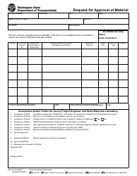 Document preview: DOT Form 350-071 Request for Approval of Material - Washington
