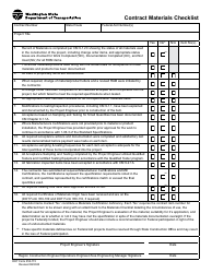 Document preview: DOT Form 350-115 Contract Materials Checklist - Washington