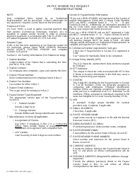 Document preview: VA Form 10091 VA-FSC Vendor File Request Form