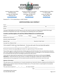 Document preview: Form 102-100 Limited Material Sale Contract - Alaska