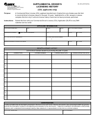 Document preview: Form DL2PA Supplemental Driver's Licensing History (For Cdl Applicants) - Virginia