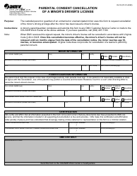 Document preview: Form DL18 Parental Consent Cancellation of a Minor's Driver's License - Virginia