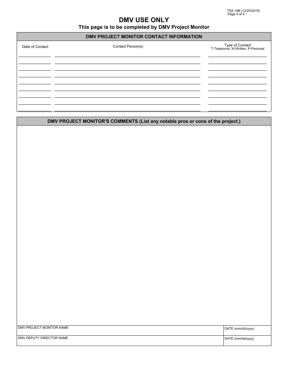 Form TSS14B Grantee Progress and Monitor Report for State Agencies and Non-profit Organizations - Virginia, Page 4