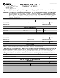 Form VSA98 Repossession of Vehicles Titled out-Of-State - Virginia