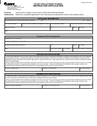Form HP505 Escort Vehicle Driver Training Instructor Application - Virginia