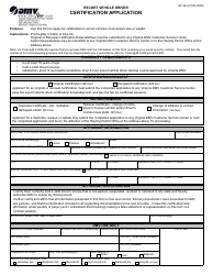 Document preview: Form HP404 Escort Vehicle Driver Certification Application - Virginia