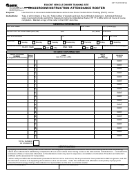 Document preview: Form HP17 Escort Vehicle Driver Training Site Classroom Instruction Attendance Roster - Virginia