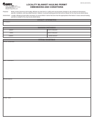 Document preview: Form MP230 Locality Blanket Hauling Permit Dimensions and Conditions - Virginia