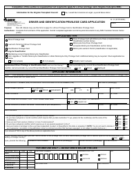 Form DL10 Driver and Identification Privilege Card Application - Virginia