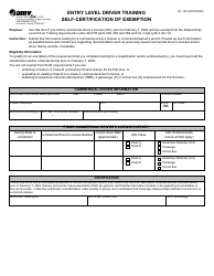 Document preview: Form DL120 Entry Level Driver Training Self-certification of Exemption - Virginia