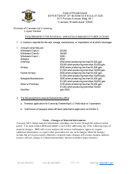 Renewal Application for Wholesale/Manufacturer License - Rhode Island
