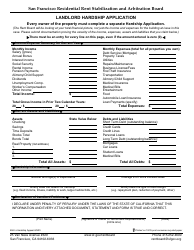Form 558 Landlord Hardship Appeal - City and County of San Francisco, California, Page 4