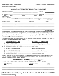 Form 553 Application for Expedited Hearing and Order - City and County of San Francisco, California, Page 2