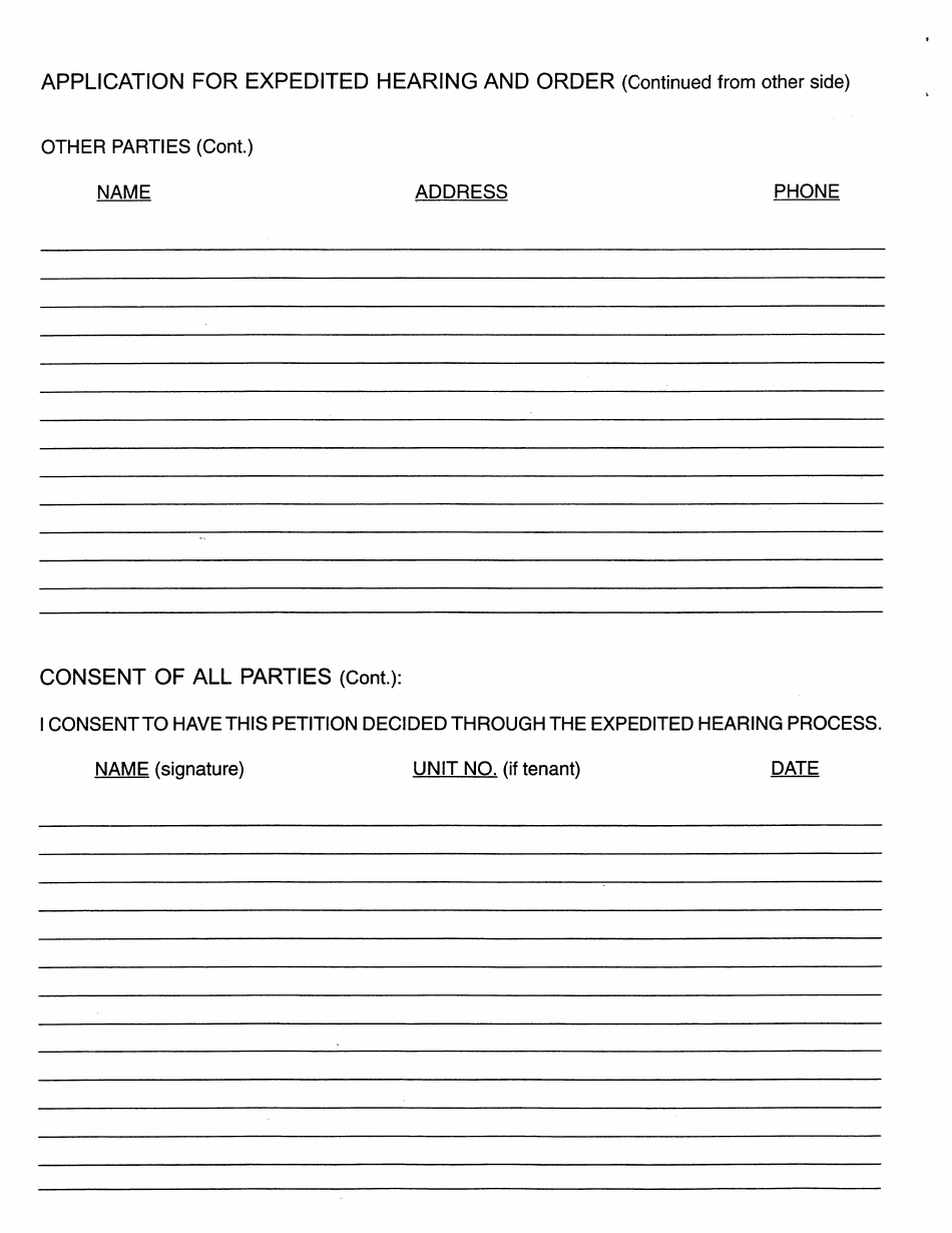 Form 553 Application for Expedited Hearing and Order - City and County of San Francisco, California, Page 3