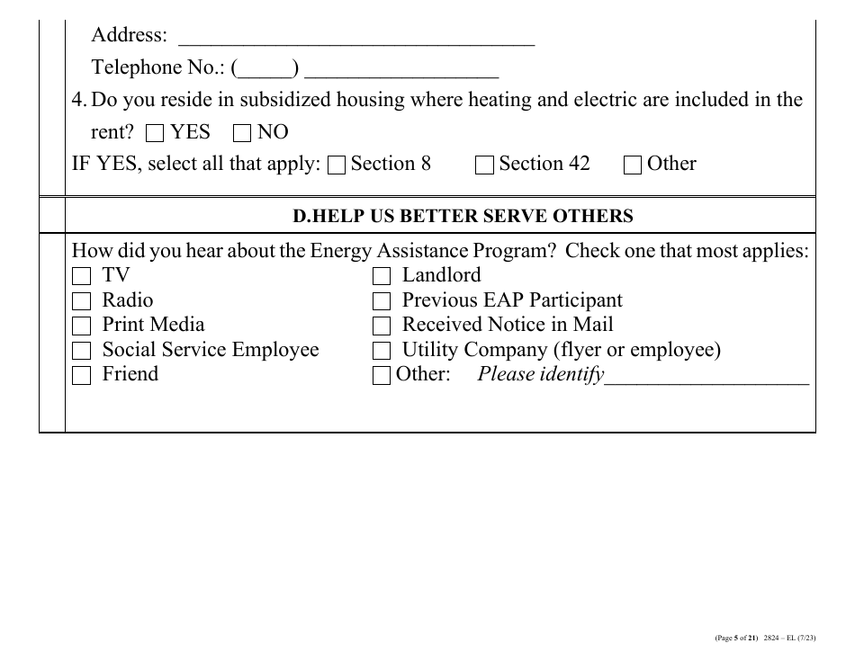 Form 2824-EL LP Energy Assistance Program  Water and Sewer Assistance Program Application - Large Print - Nevada, Page 14