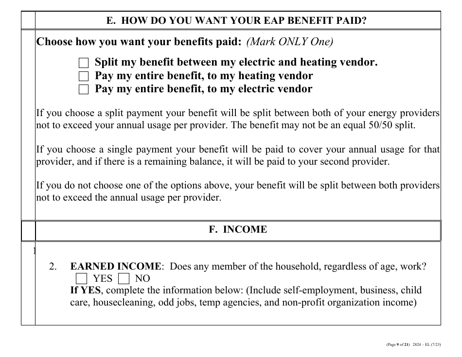Form 2824-EL LP Energy Assistance Program  Water and Sewer Assistance Program Application - Large Print - Nevada, Page 18