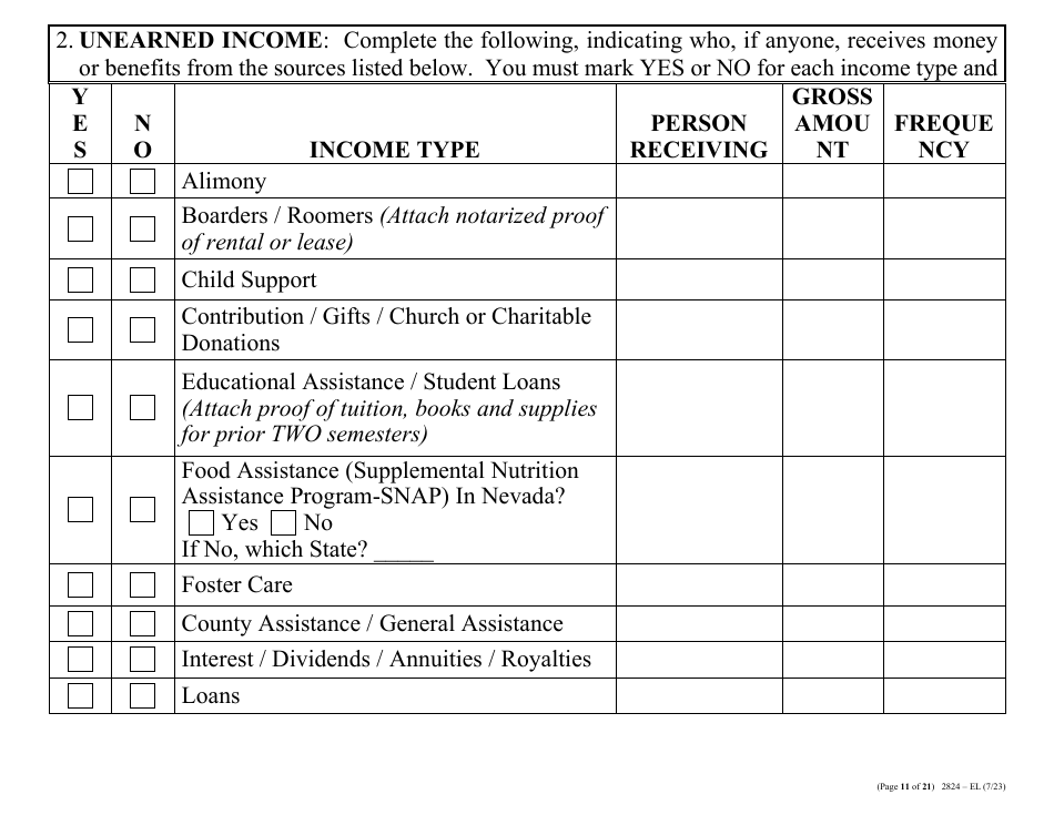 Form 2824-EL LP Energy Assistance Program  Water and Sewer Assistance Program Application - Large Print - Nevada, Page 20