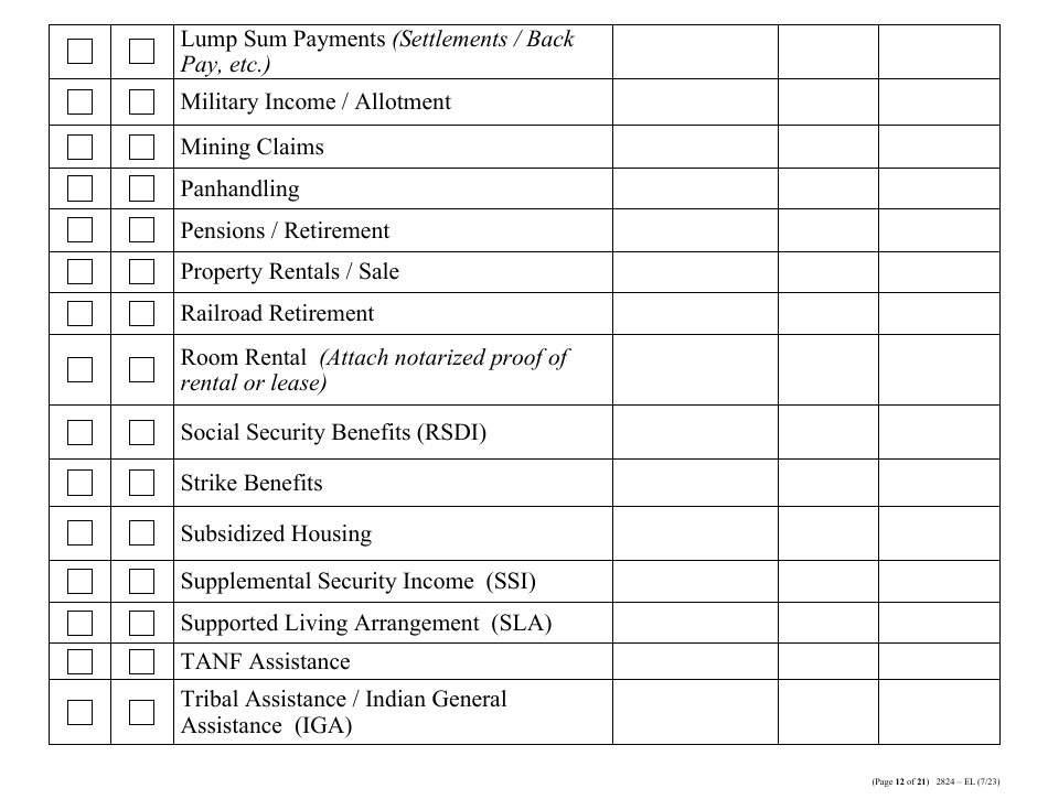 Form 2824-EL LP Energy Assistance Program  Water and Sewer Assistance Program Application - Large Print - Nevada, Page 21