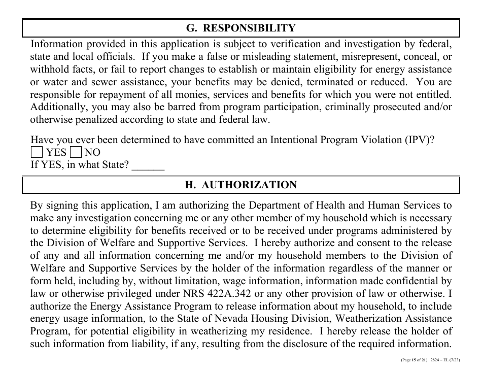 Form 2824-EL LP Energy Assistance Program  Water and Sewer Assistance Program Application - Large Print - Nevada, Page 24