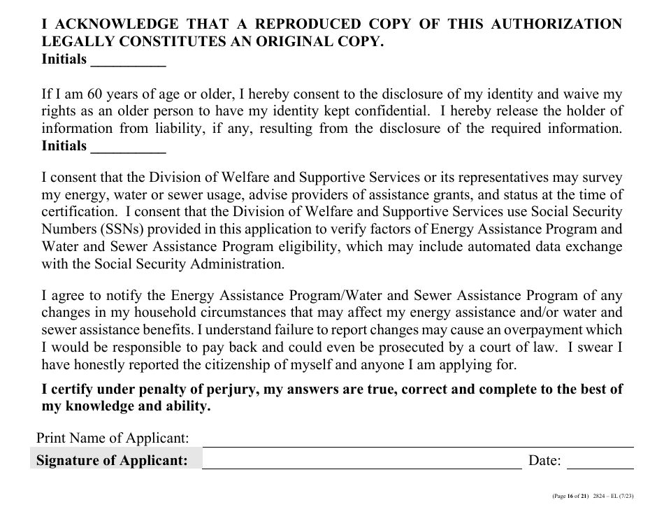 Form 2824-EL LP Energy Assistance Program  Water and Sewer Assistance Program Application - Large Print - Nevada, Page 25