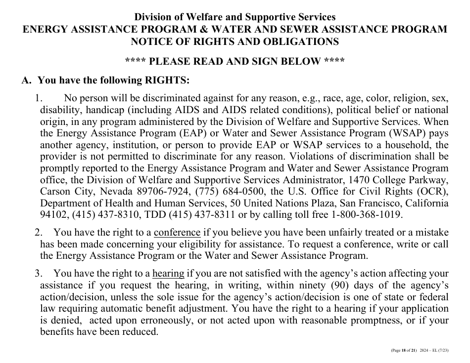 Form 2824-EL LP Energy Assistance Program  Water and Sewer Assistance Program Application - Large Print - Nevada, Page 27