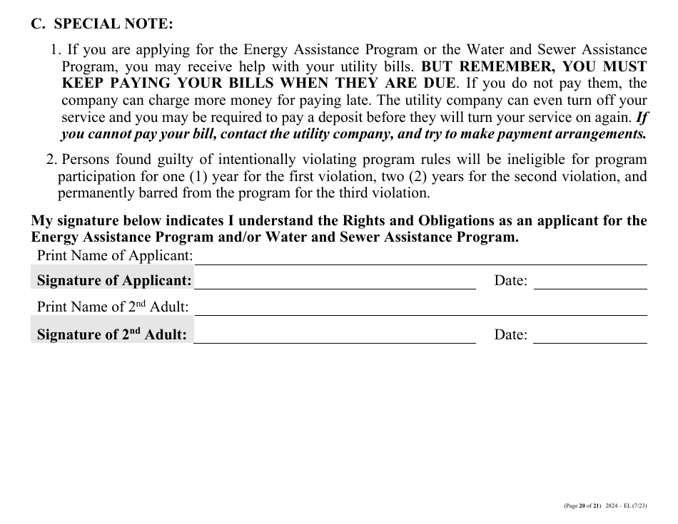 Form 2824-EL LP Energy Assistance Program  Water and Sewer Assistance Program Application - Large Print - Nevada, Page 29