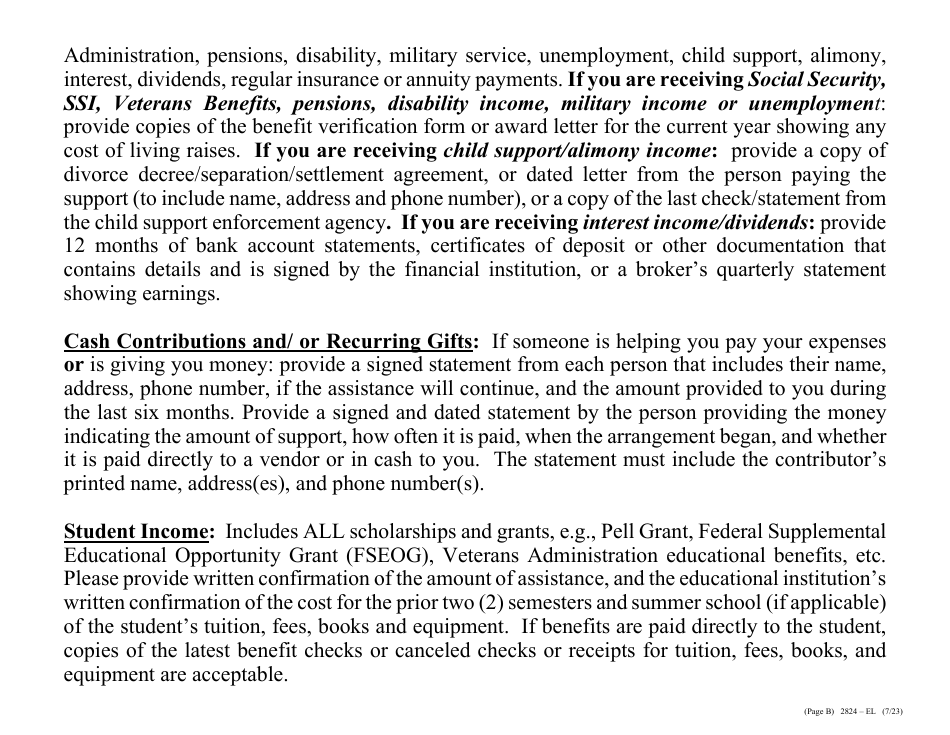 Form 2824-EL LP Energy Assistance Program  Water and Sewer Assistance Program Application - Large Print - Nevada, Page 8