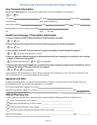 Urgent Need Insulin Safety Net Program Application - Minnesota, Page 2