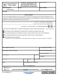 Document preview: Form LC-ALL-FGAREQNS Affidavit and Request for Non-successive or off-List Fee Generating Appointment - Massachusetts